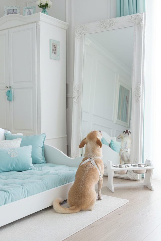 Cameretta cagnolina bianco e Tiffany